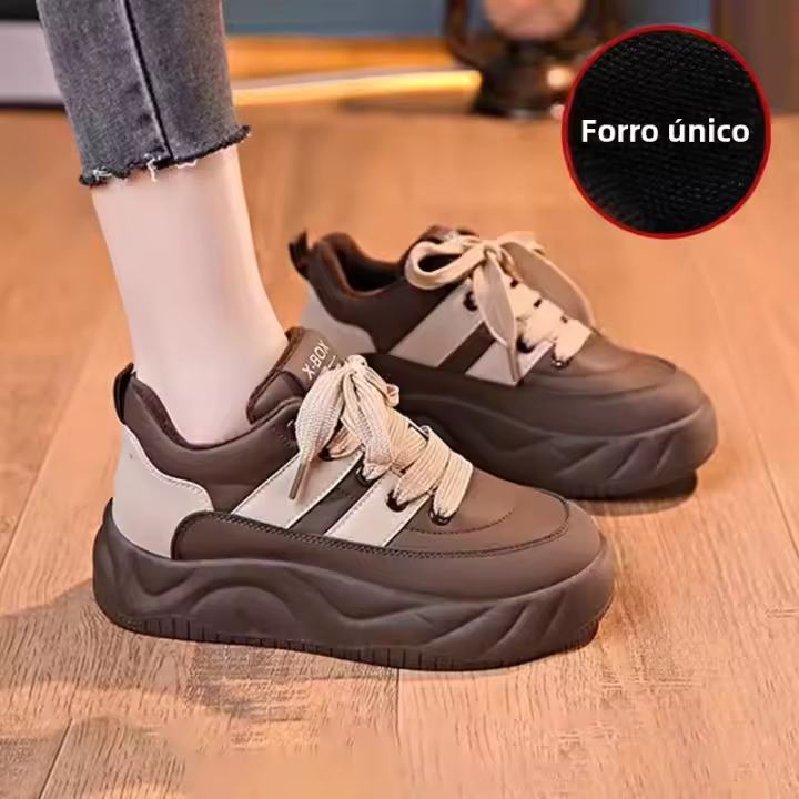 Nuevos zapatos de pan con suela gruesa, deportivos y de ocio, zapatos de tabla versátiles de moda para aumentar la altura - 1