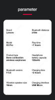 Lenovo-auriculares de conducción ósea X4, X5, X3 Pro, Bluetooth, Hifi, gancho para la oreja, auriculares inalámbricos con micrófono, auricular impermeable - details 14
