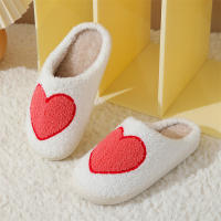 Día de San Valentín popular invierno cara sonriente gran amor zapatillas de algodón. - details 19