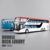 Autobús de juguete eléctrico de alta calidad, modelo de vehículo extraíble, autobús de aleación, doble turismo - details 2