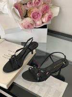 Sandalias Platas para Mujer Diseño de Cabeza Redonda de Correa Fina Tacón Medio Versátil - details 4