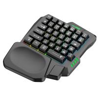 Teclado USB con cable para una mano, 35 teclas luminosas para juegos, tableta, ergonómico, colorido, reposabrazos - details 0