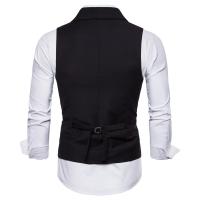 #   4822 Chaleco de traje para hombre, chaleco de vestir de color sólido, chaleco de doble botonadura para hombre, chalecos formales sin mangas ajustados para hombre de talla grande 4XL - details 8