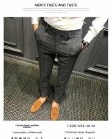 Pantalones Casuales a Cuadros de Primavera Ajuste Delgado Estilo Coreano - details 8