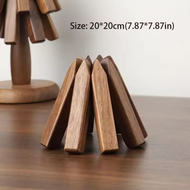 Tapete aislante plegable, Mantel Individual de madera maciza de nogal negro, anticalor, pequeño árbol, decoración de Mesa para el hogar, nuevo - 1