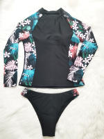 Bikini estampado nuevo para mujer, traje de baño dividido adelgazante conservador con protector solar de manga larga - details 10