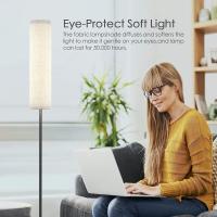 Lámpara de pie LED, lámpara de pie regulable para sala de estar, lámpara de pie con temperatura de 3 colores, lámpara de lectura con pantalla de lino e interruptor de pie - details 13