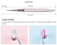 Pincel de Línea de Gel KADS para Arte de Uñas 100% Kolinsky Sable Estilo Francés con Rayas Delgadas Cepillo de Uñas con Tapa para DIY Dibujo Pincel de Pintura - details 5