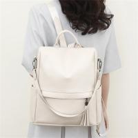 Mochila antirrobo de cuero para mujer, morral de viaje de alta calidad, Color sólido, A la moda, para adolescentes, 2024 - details 12