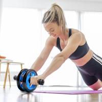 Rueda de Rodillo Abdominal Sin Ruido con Alfombra para Rodilla Equipo de Gimnasio para Entrenador de Músculo Ejercicio Patrón de Neumático C2N0 - details 4