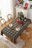 Mantel de Mesa de Cuadros de Navidad Tejido de Poliéster y Algodón en Rojo y Verde para Hogar y Fiestas - details 9