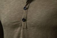 Camisa de cuello Henley de algodón para hombre, camisetas de moda de color sólido con botones informales de manga larga - details 17