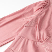 - Nueva ropa de mujer de estilo europeo, manga farol estampada en caliente SS con hebilla de botón decorativa - details 5