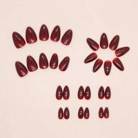 Uñas Rojas Sencillas 30 Piezas con Pegamento Máquina de Prensar Almendras Cabeza Redonda Portátil - details 4