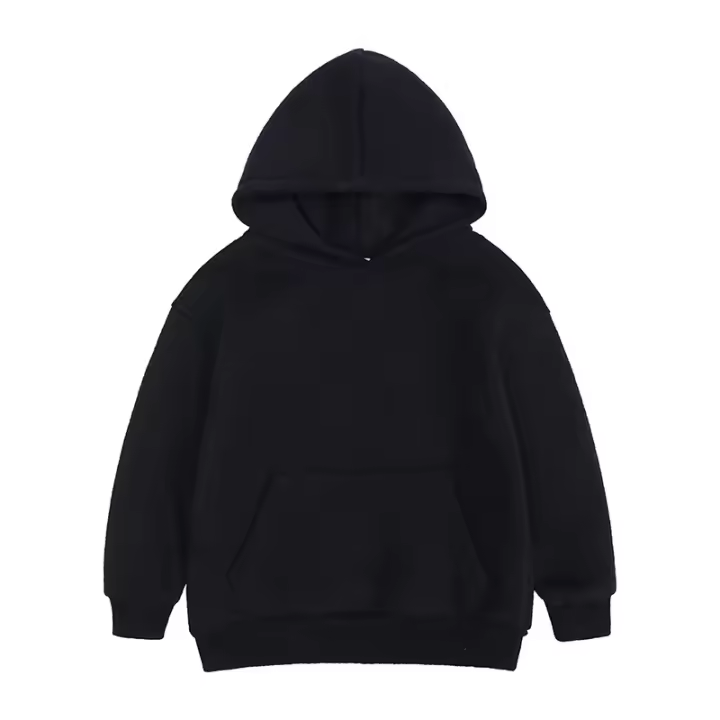 Sudadera con capucha gruesa de color sólido para niños, 95% algodón, 2 a 13 años, novedad - 1