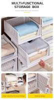 Cesta de armario de plástico plegable, caja de almacenamiento con cajón para cubierta de cama, con caja de clasificación de ropa separada extraíble - details 4