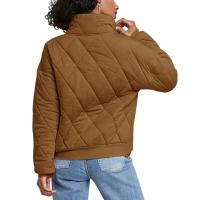 Chaqueta acolchada de manga larga para mujer, abrigo informal de primavera y otoño, Cuello de pie, con bolsillos - details 15
