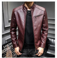 Nueva chaqueta de cuero para hombre, moda delgada de motocicleta juvenil, PU, de otoño e invierno - details 29