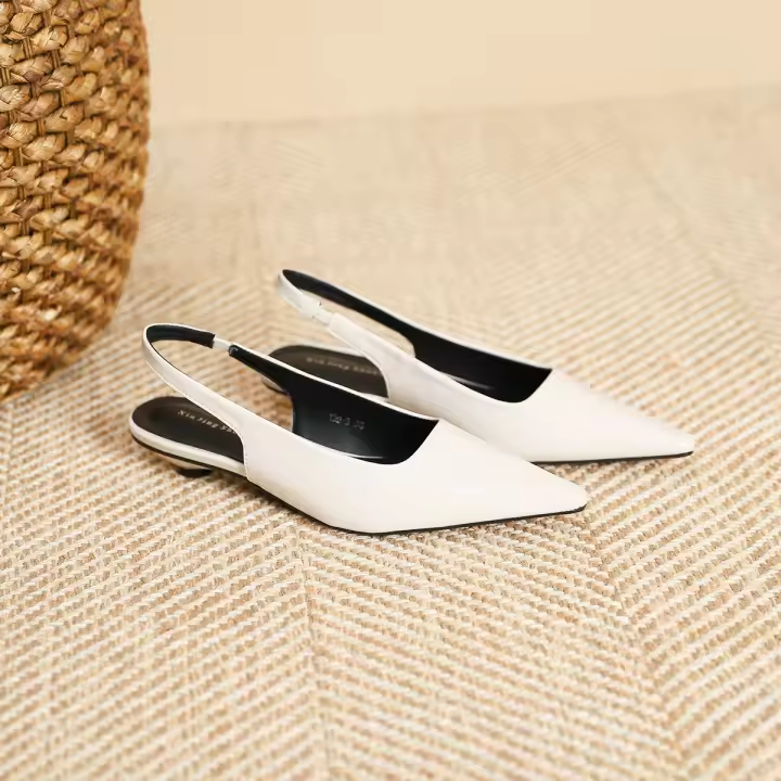 Nuevos zapatos adelgazantes de tacón bajo y poco profundos para mujer, zapatos planos - 1