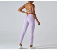 Pantalones deportivos de yoga para mujeres Cintura alta Entrenamiento rápido Control de barriga Elevación de glúteos Material de nylon Temporada primavera/verano - details 10