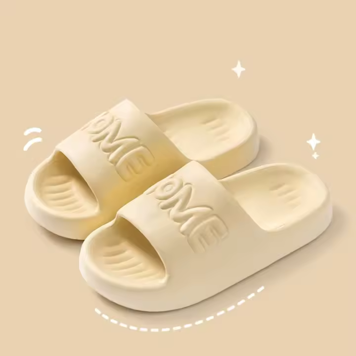 Zapatos de casa de interior de fondo plano de verano para mujer con zapatillas sandalias y zapatillas de baño antideslizantes - 1
