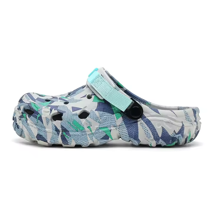Sandalias de hombre para verano, zuecos para exteriores, zapatos de jardín de talla grande 46 47, pantuflas gruesas, transpirables, casuales para el hogar. - 1