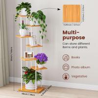8 Niveles 131cm Estante para Plantas de Madera y Metal Estante de Esquina para Múltiples Macetas Soporte para Plantas Interior Adecuado para Exterior, Balcón, Sala, Oficina, Negro - details 20