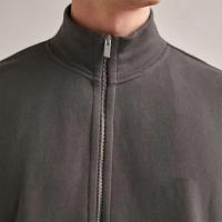 Decheng OEM Top Cotton Sudadera con capucha para hombres y mujeres Cremallera de metal Gris Marrón Hombro caído Ropa de calle Ropa deportiva - details 4