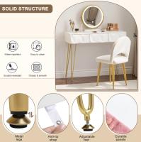 Mesa de Maquillaje Ajustable con Espejo LED Silla de Terciopelo para Habitación - details 6