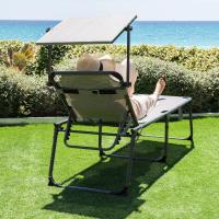 plegable multiposición con sombrilla 193x67x85 cm Camping, Gris - details 3