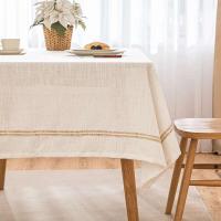 Inyahome - Manteles de algodón blanco de alta calidad, manteles de lino suave para fiestas, cafetería y cocina, elegante Navidad - details 7