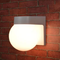 Luz led moderna para porche al aire libre, Base de PC blanca y negra, pantalla de lámpara acrílica lechosa, bola E27, lámpara de pared para exteriores - details 5