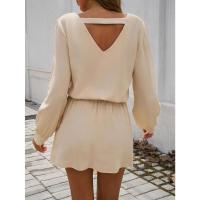 Vestido de manga larga para mujer, elegante color sólido, de moda, suelto, informal, barato - details 23