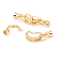 2 juegos de conectores de latón y circonita y concha de Color dorado de 18K para collares, cierres de pulsera, suministros para fabricación de joyas, accesorios Diy - details 31