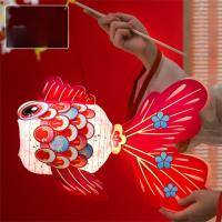 Linterna de Festival del Medio Otoño de pescado hecha a mano, linterna luminosa de loto de mediados de otoño, Kit de Material de linterna DIY de papel de estilo chino - details 4