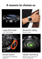 Relojes inteligentes hombre Fitness exterior deporte Música podómetro heart rate blood pressure mujer Bluetooth llamada Negocio watch - details 1