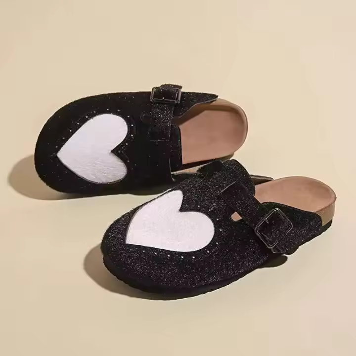 Zapatillas de soporte en forma de corazón para mujer, tallas 35-43, suela de crin, antideslizante Boston hombre y mujer mula corcho - 1