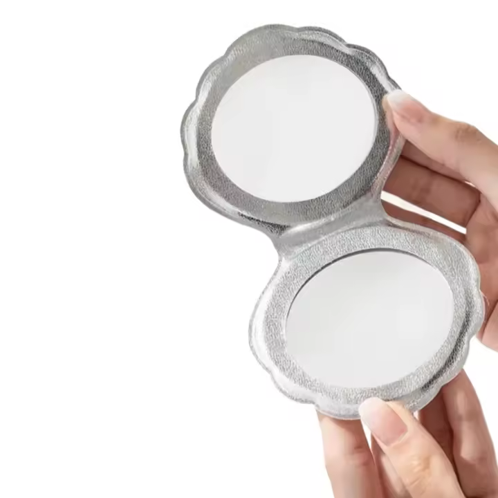 Espejo cosmético de concha colorida, bolsillo plegable portátil de doble cara, accesorios de maquillaje Kawaii - 1