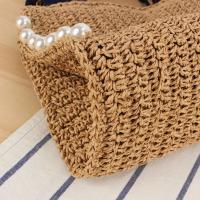 Nuevo estilo, banda de encaje de perlas japonesas, bolsa tejida de cuerda de papel hecha a mano, bolso de verano para mujer, bolsa de vacaciones tejida de cuerda de papel - details 5