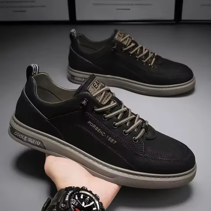 Zapatos informales versátiles para hombre, botas bajas planas, transpirables, color blanco, Otoño, 2025 - 1