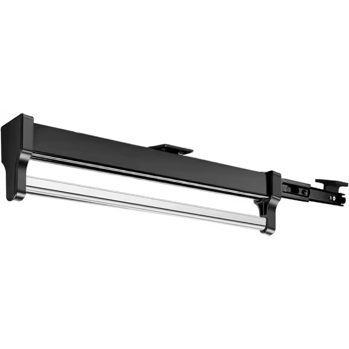 Perchero Extensible Ajustable Tubo Telescópico para Guardarropa Negro - 1