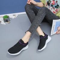 Zapatos de mujer tejidos con zapatillas casuales ligeras de color sólido para uso diario - details 5