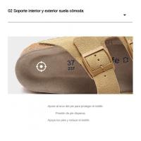 Zapatillas de corcho neutras，Sandalias planas esenciales para vacaciones en la playa - details 2