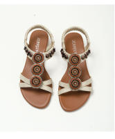 Sandalias de cuña estilo étnico, novedad verano 2025, zapatos de playa bohemios con cuentas, sandalias romanas antideslizantes - details 15