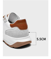 Zapatos casuales de negocios de piel de vaca de primera capa de lujo ligero zapatos Forrest Gump de cuero deportivo de aumento de altura interior para hombres - details 14
