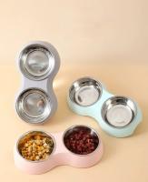Cuenco doble de acero inoxidable para comida de mascotas, suministros de alimentación para cachorros, accesorios de agua para gatitos - details 0