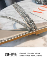 Nuevas zapatillas de celebridades de Internet, huevo de paloma, diamantes de imitación, dos desgastes, sandalias planas informales versátiles con punta abierta - details 21