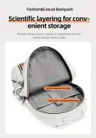 WEIXIER Mochila multifuncional elegante para hombre: nailon duradero con textura de cocodrilo, gran capacidad para computadora portátil, viajes, escuela y trabajo, diseño blanco y marrón, regalo perfecto para amigos y familiares, mochila de viaje - details 4