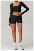 Shorts Deportivos de Cintura Alta y Adelgazados Mango de Melocotón para Yoga y Estiramiento - details 26