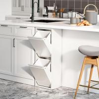 Organizador de Cocina Sollentuna Cubo de Basura 2x14 L Instalación Murál Metal Plástico 93x33x25cm - details 0